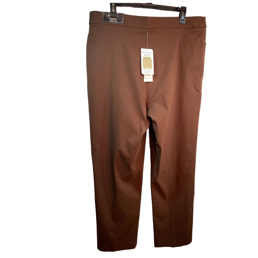 Alfred Dunner Women's Brown Classics Allure Pull On Slim Leg Pants Size 16 NWT - Picture 7 of 11